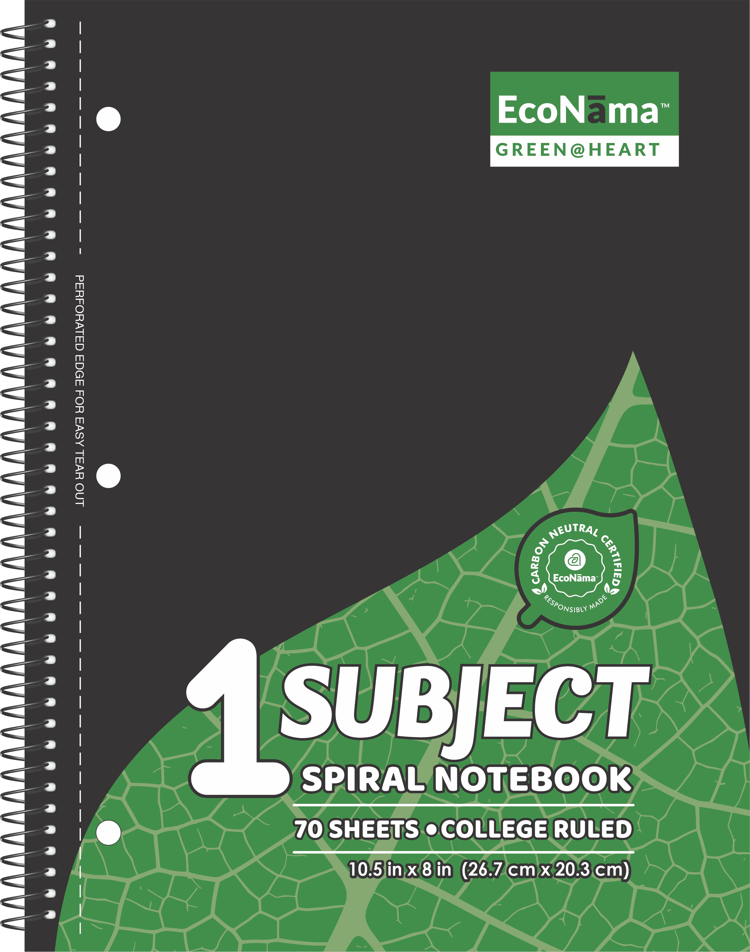 College Ruled Spiral Subject Notebook